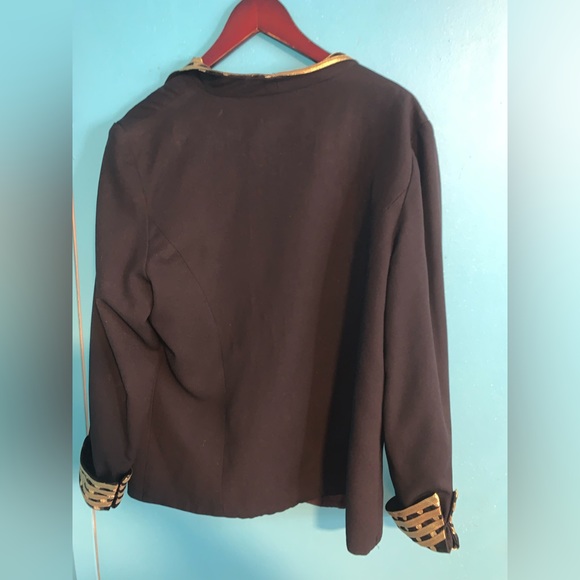 VINTAGE BLACK/GOLD POLKA DOT BLAZER JACKET - Picture 4 of 10